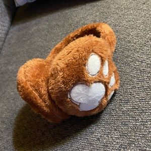 Pair of animal paws ear mufflers. Soft and warm.